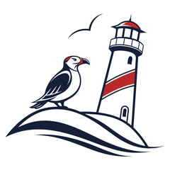 lighthouse on white background