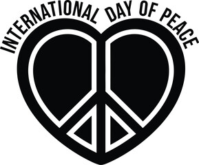 International Day of Peace with a heart symbol to celebrate world harmony, unity, and nonviolence for global understanding