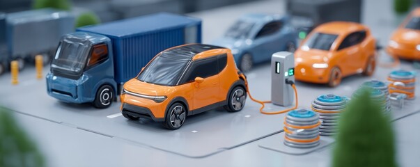 Naklejka premium Electric Vehicle Charging Station: Future of Transportation