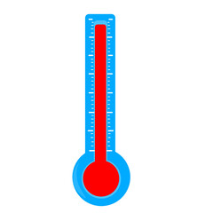 blue thermometers with rising red liquid on transparent background. Heating temperature concept. Medical and scientific illustration.
