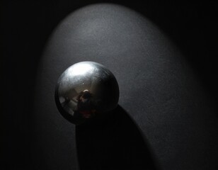 Minimalist Metallic Chrome Orb Still Life