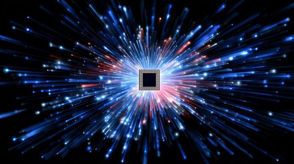 Microchip Explosion: A Burst of Digital Energy