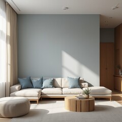 Comfortable and luxurious contemporary living room with sofa and armchair