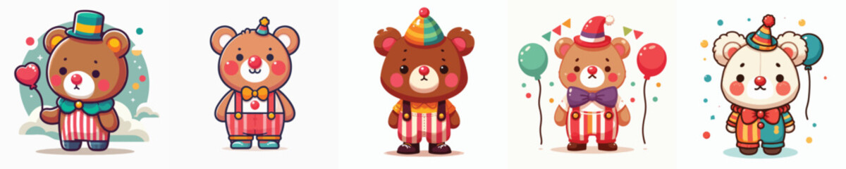 clown costume bear vector