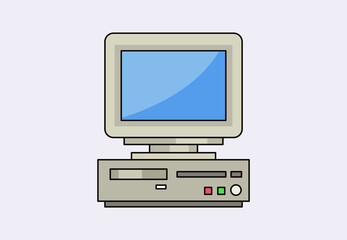 retro computer icon illustration