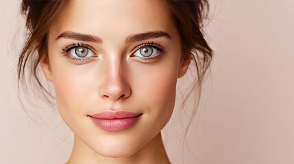 Naklejka premium Puffy eyelids with swollen circles concept. Close-up portrait of a beautiful young woman with striking eyes.