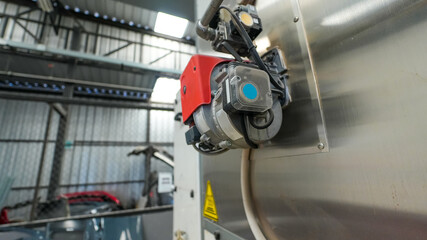 electricity meter used for a car paint booth in an auto body repair shop. Essential equipment for measuring power consumption, supporting car painting process and insurance claim services.