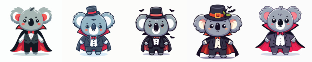 koala vector in Dracula costume