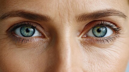 Puffy eyelids with swollen circles concept. Close-up of expressive eyes showing emotion and depth.