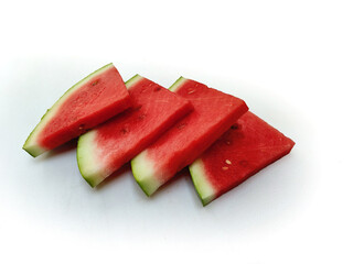 Delicious and Sweet Watermelon Chunks on a Simple Background