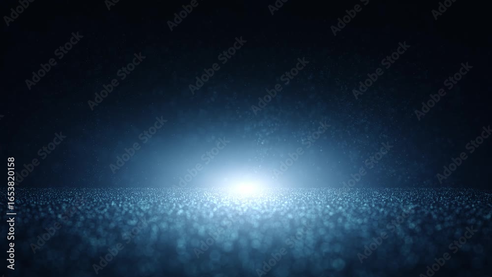 Poster beautiful dark blue glowing space with dot particles copy space loop background.
