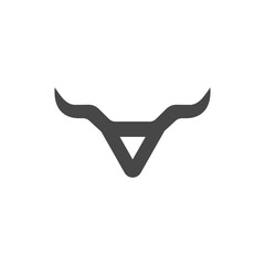 Minimalist Bull Horn Logo Icon Vector Design