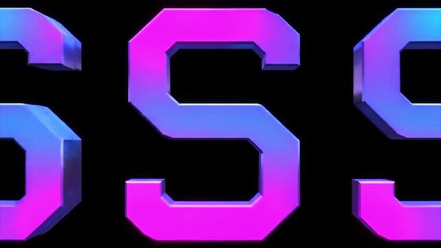 Futuristic Animation of Digital Letters SSS with Light Streaks