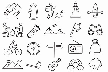 Outline camping equipment