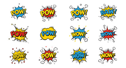 Comic Book Sound Effects Pop Art Explosions