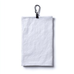 Blank white golf towel with carabiner