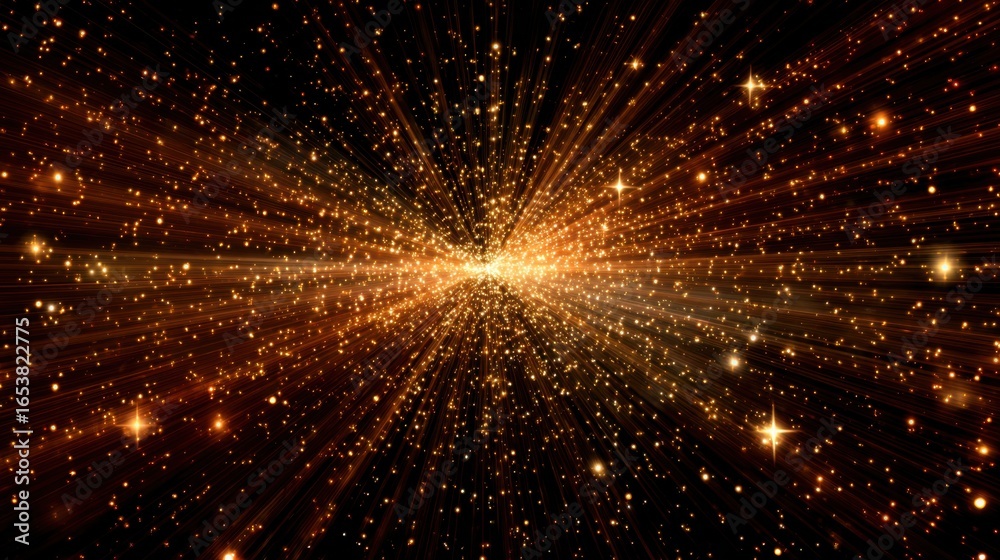 Wall mural streaks of light and countless stars illuminate the vast blackness of space, creating a captivating 