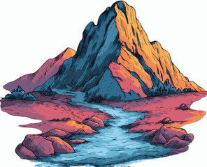 "Majestic Mountain River Landscape"