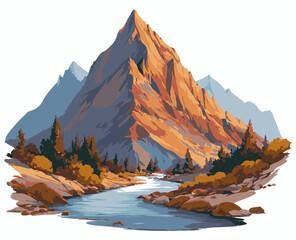 "Majestic Mountain River Landscape"