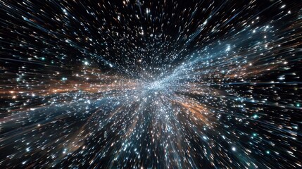 Obraz premium A breathtaking view captures the infinite expanse of space filled with vibrant stars and galaxies, showcasing the beauty of the universe in all its glory.