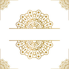 Mandala floral frame gold decorative element isolated