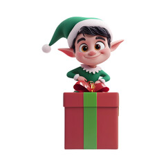 little boy with gift box