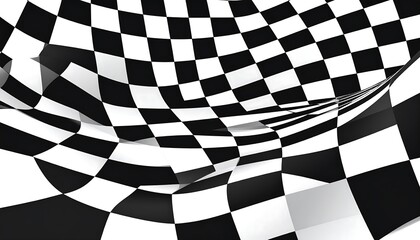 Checkered flag, rippled pattern