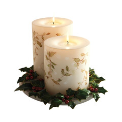 christmas candle on a white background