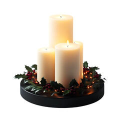 christmas candle and decorations