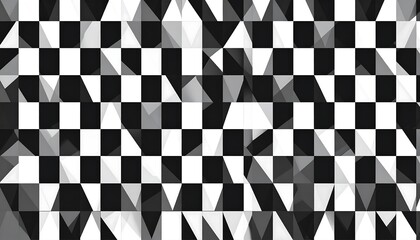 Checkered flag with a 3D triangular pattern