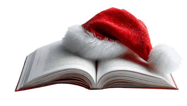 open book with santa hat - Powered by Adobe