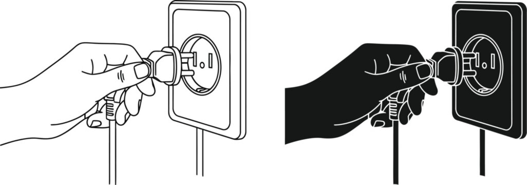 Power outlet plug in illustration electrical socket concept