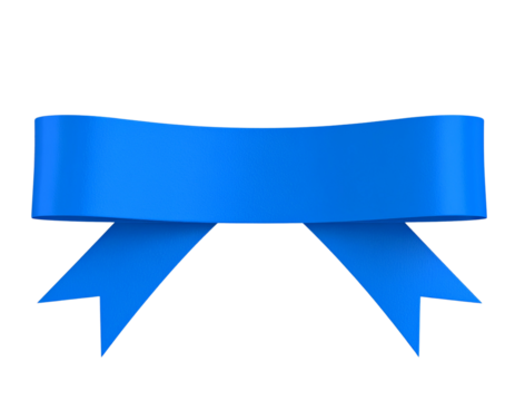 Shiny Blue Prize Ribbon with Decorative Pleats, Achievement Award Isolated PNG - Powered by Adobe