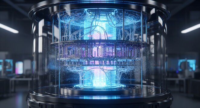 Futuristic Data Server Room