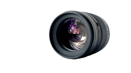 Camera lens for professional photography isolated on transparent background
