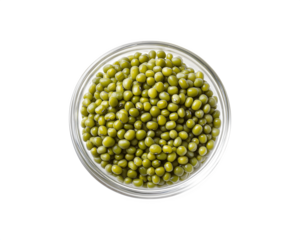 Green mung beans in a bowl