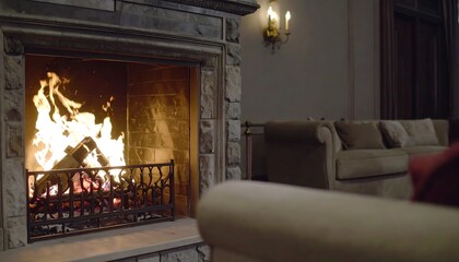 Cozy fireplace in a living room