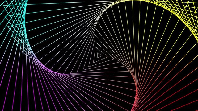 Spiral Wireframe Shape &ndash; Futuristic Geometric Motion Background. Abstract 3D animation of a geometric spiral wire pattern with futuristic design. Perfect for digital backgrounds, sci-fi projects,