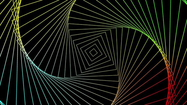 Spiral Wireframe Shape &ndash; Futuristic Geometric Motion Background. Abstract 3D animation of a geometric spiral wire pattern with futuristic design. Perfect for digital backgrounds, sci-fi projects,