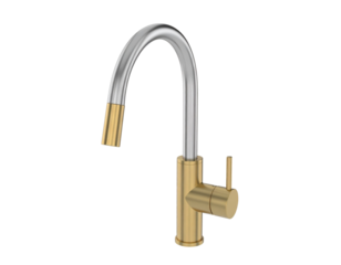 Sleek Kitchen Sink Faucet with Curved Spout, Plumbing Fixture Isolated PNG
