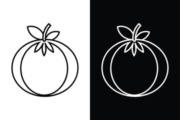 Honeydew Melon Line Drawing Icon. Inodorous Fruit Vector Illustration
