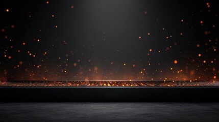 Abstract Dark Background With Fire Sparks And Lighting Effects
