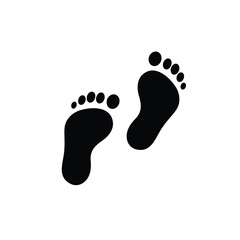 Two footprint / foot print flat icon for apps and websites . vector illustration EPS 10 .