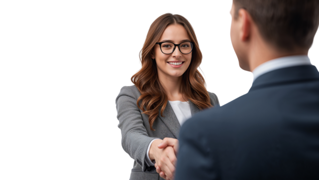 Successful Business Meeting Handshake Isolated on a Clean Transparent Background for Editorial Use