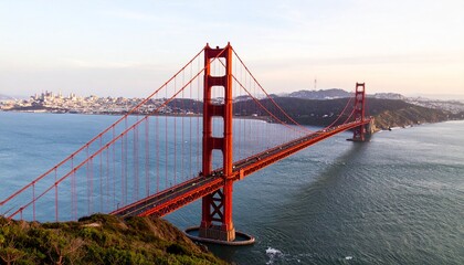 Fototapeta premium Golden Gate Bridge, Overlooking the Bay in San Francisco, profesional photoshoot