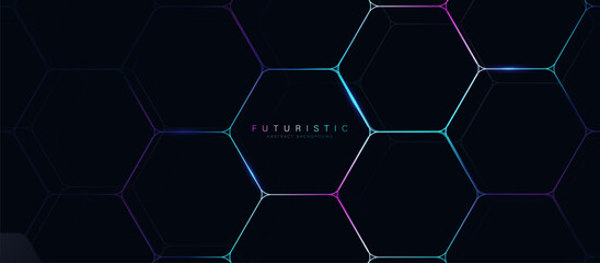 Abstract RGB light lines background. Futuristic technology digital hi tech concept background © pickup