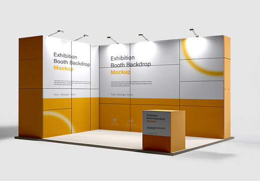 Exhibition Booth Backdrop Mockup for Branding