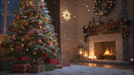 Christmas Holiday Celebration Illustration – 16:9 Horizontal
