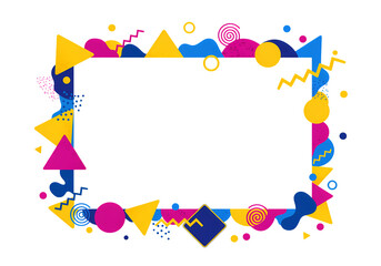 Fototapeta premium Colorful Geometric Frame: Blank Space for Text or Design isolated on transparent background