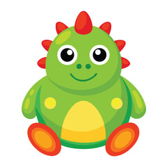 Fototapeta premium Adorable Green Dinosaur Plush Toy Cartoon Illustration